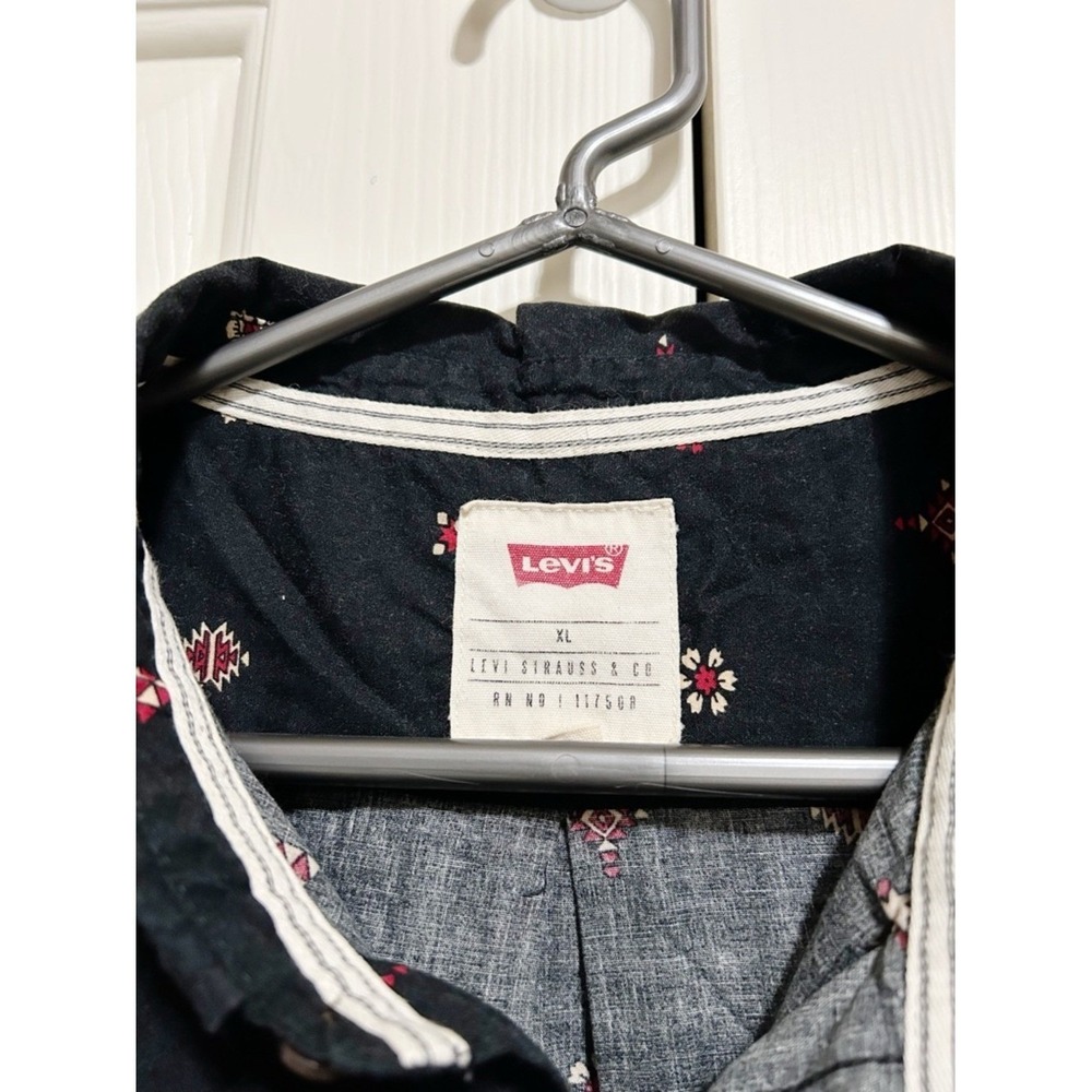 Levi's Black Short-Sleeve Button-Up Shirt XL Southwestern 100% Cotton